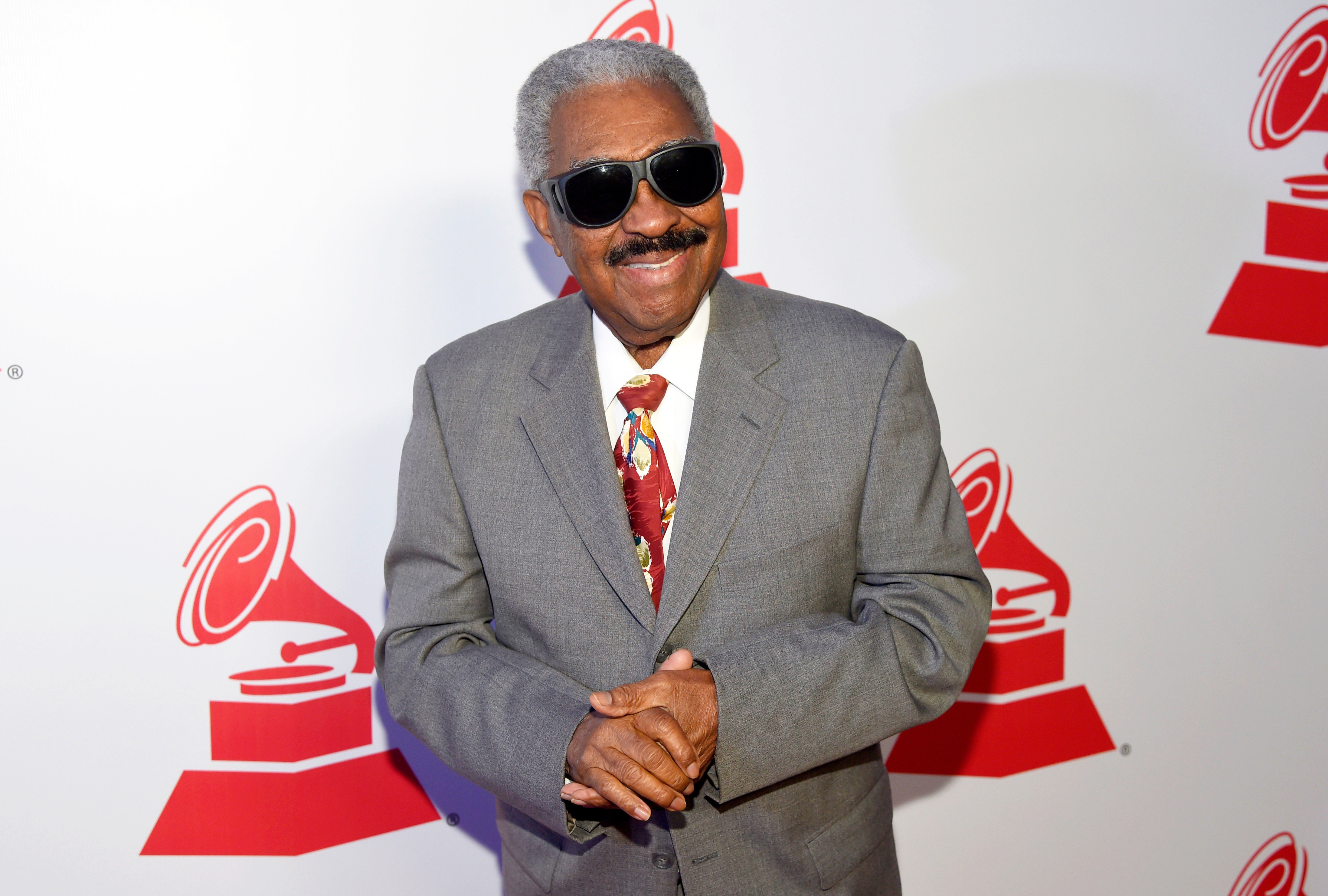 Rafael Ithier of El Gran Combo de Puerto Rico arrives at the Lifetime Achievement and Trustees Awards presentation in Las Vegas in 2015. Ithier has died at age 99.